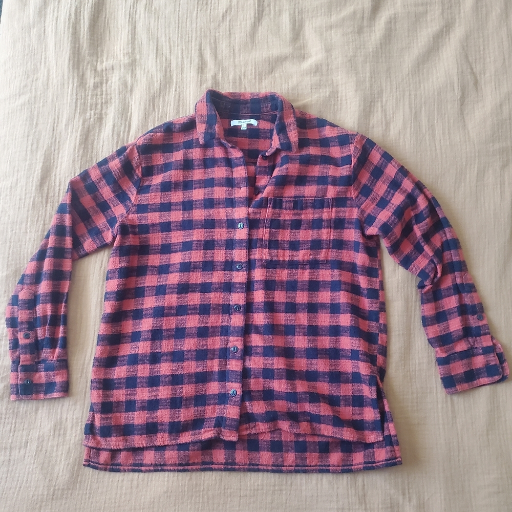 Madewelll Buffalo Plaid Flannel Red & Black
